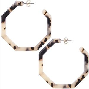 Acrylic Resin Hoop Earrings Octagon NEW in package